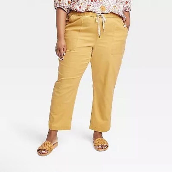 Knox Rose Women's Relaxed Fit Tapered Jogger Pants Topaz Amber Size 2X - Picture 2 of 10